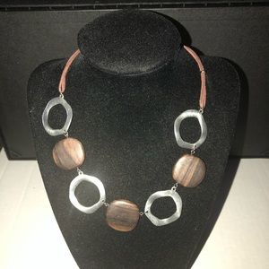 3/$20 Wood and metal necklace